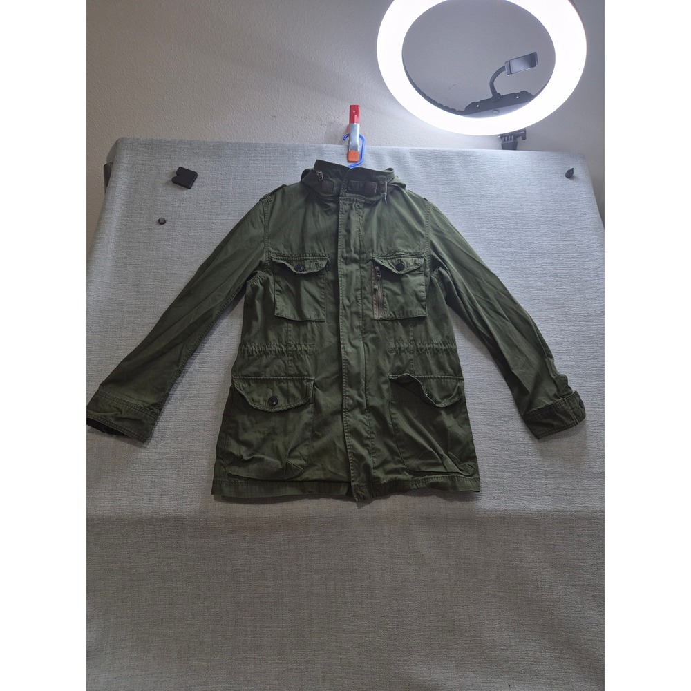 Back Number Military Utility Field Jacket Mens Medium Olive Green Lined Full Zip